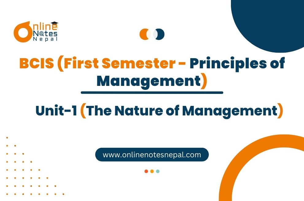 Unit I: The Nature of Management